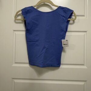 Free People Blue Crop Top with scoop open back